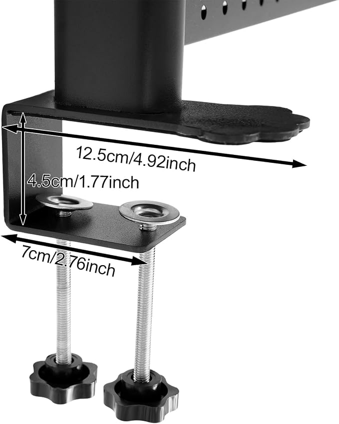 Clamp-On Pegboard Desk Organizer, 2-Tier Clamp On Desk Shelf with Hooks, Office Accessory Organizer for Books, Office Supplies & DIY Storage, 16.5lbs Capacity, 39.37" x 37.4", Black - Image 7