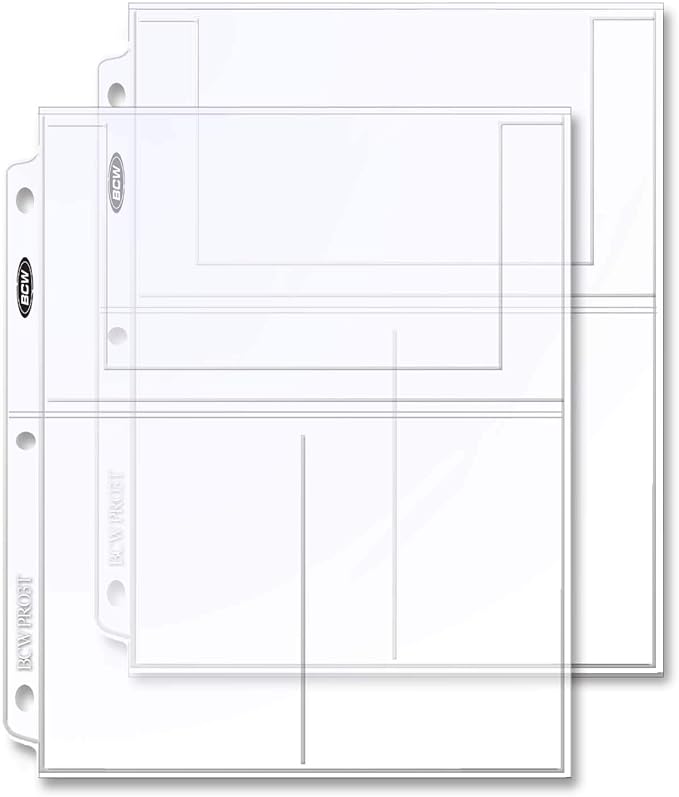 BCW Pro 3-Pocket Photo Sleeves (20 Pack) | 4"x6" Acid-Free, Archival Pages for Binders | Clear, PVC-Free Protection for Photos & Cards by BCW