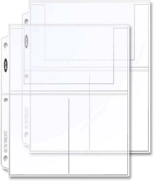 BCW Pro 3-Pocket Photo Sleeves (20 Pack) | 4"x6" Acid-Free, Archival Pages for Binders | Clear, PVC-Free Protection for Photos & Cards by BCW