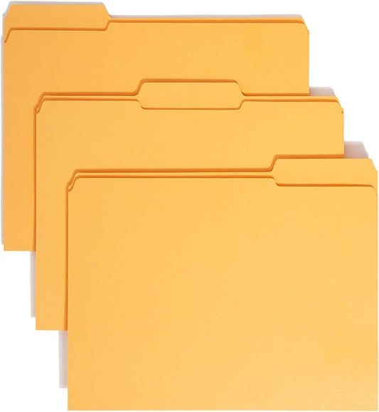 Smead File Folder, Reinforced 1/3-Cut Tab, Letter Size, Goldenrod, 100 per Box (12234) by SMEAD