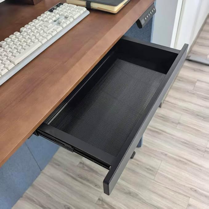 Under Desk Mounted Sliding Drawer to Pull Out, Attachable Desk Pencil Drawer with Ball-Bearing Slides, Metal and Plastic Storage Drawer (Black) - Image 8