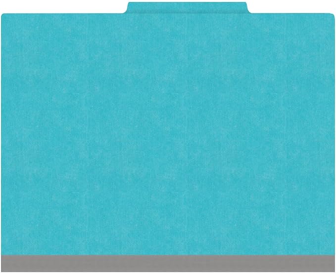 Heavy Duty End Tab Color Folders, 2/5 Cut ROC Top Tab, Letter Size, 2 Divider, Light Blue (Box of 10) - Image 3