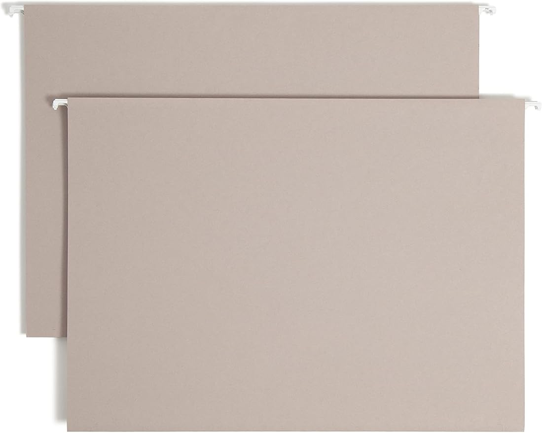Smead TUFF Extra Capacity Box Bottom Hanging Folder, 1/3-Cut Easy Slide Tab, Steel Gray, 18 per Box (3" Expansion, Legal) by SMEAD