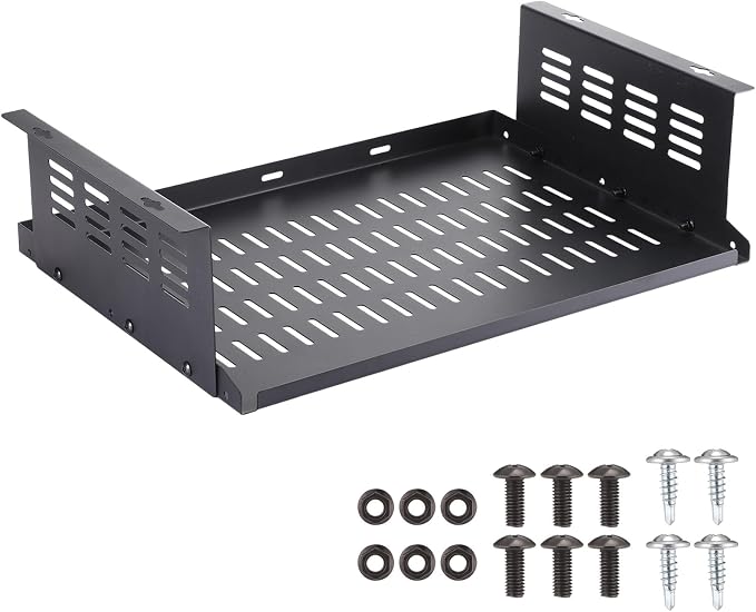Under Desk Computer Mount for Small Form Factor SFF Computers and Pcs, Using Space 16.7" x H 4.75" x D 12" Mount Shelf Organizer for Office Home Workstation Gaming Stand up Desk by Otoolling