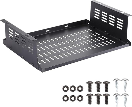 Under Desk Computer Mount for Small Form Factor SFF Computers and Pcs, Using Space 16.7" x H 4.75" x D 12" Mount Shelf Organizer for Office Home Workstation Gaming Stand up Desk by Otoolling
