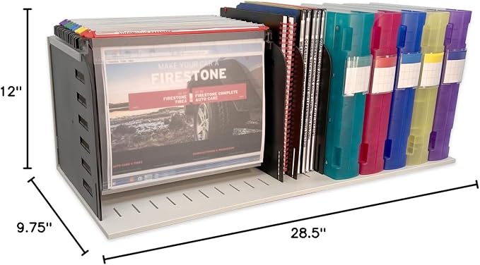 Ultimate Office TierDrop Topper Hanging Vertical File Organizer, 7 Slot | 9 dividers adjustable in 1 inch increments; sits atop TierDrop sorters to add vertical filing for folders and binders - Image 6