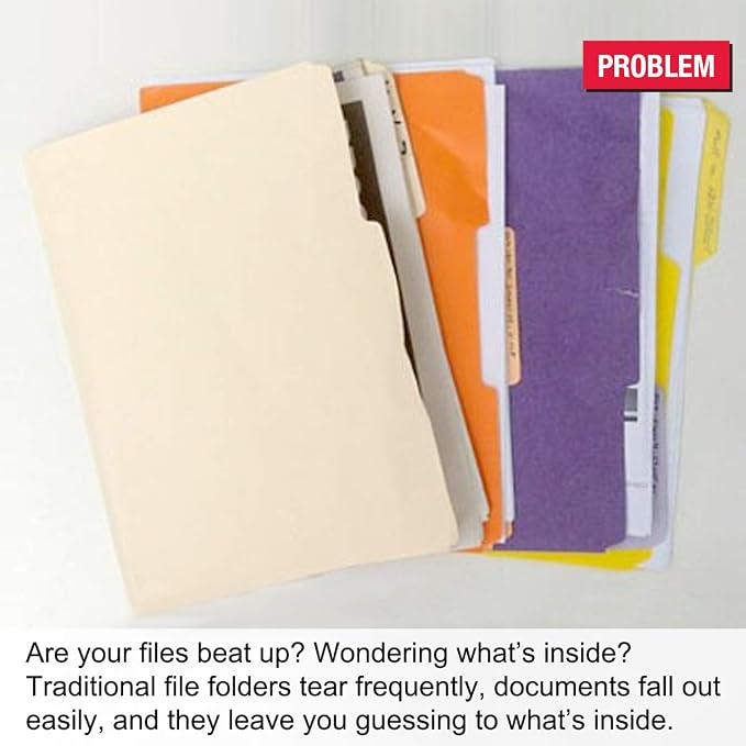 Ultimate Office Poly Color File Folders Letter Size, 3rd-Cut Tabs Set of 36 | PocketFiles Heavy Duty Transparent Files, Sealed on 2 Sides to Secure and Protect Documents and are Tabbed for Easy Indexing - Image 2