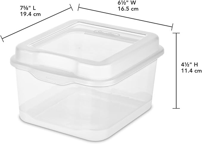 Sterilite 18038612 Small Flip Top Storage Box (24) | Bin with Hinged Lid, Stackable Multipurpose Organizer for Art & Craft Supplies, Accessories, Photos & CDs, Home or Office Use - Image 2