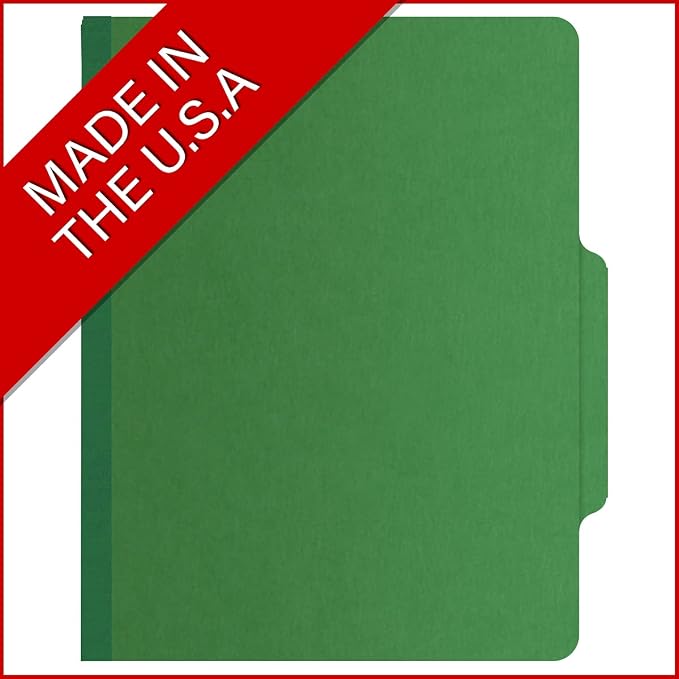 25 Pt. Pressboard Classification Folders, 2/5 Cut ROC Top Tab, Letter Size, No Dividers, Moss Green (Box of 25) - Image 5