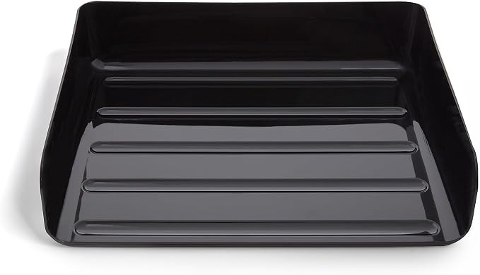 TRU RED Side‑Load Stackable Plastic Letter Tray, Black, 6‑Pack – Desktop Paper Organizer for Office Files & Documents - Image 4