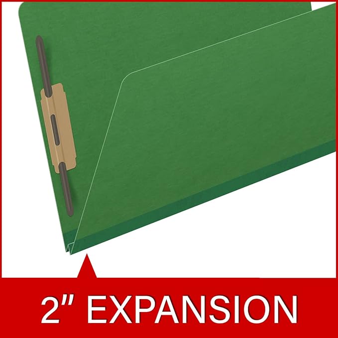 25 Pt. Pressboard Classification Folders, 2/5 Cut ROC Top Tab, Legal Size, No Dividers, Moss Green (Box of 25) - Image 7
