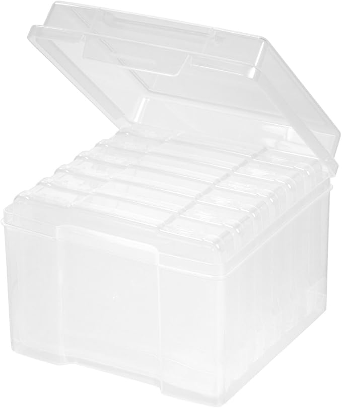 IRIS USA Photo Storage Box |Made in USA| 6 Cases - Clear | Fits 4" x 6" Pictures / Organizing Containers for Tasks, Stickers, Ephemera & Flashcards - Image 11