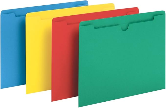 Pendaflex Colored File Jackets, Reinforced Tab, Flat, Letter Size, Assorted Colors (B3010DTAST), 100 Jackets Per Box by TOPSProducts