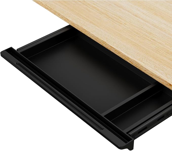 Under Desk Mounted Sliding Drawer to pull out, Attachable Desk Pencil Drawer Ball-Bearing Slides (Black) by Unknown