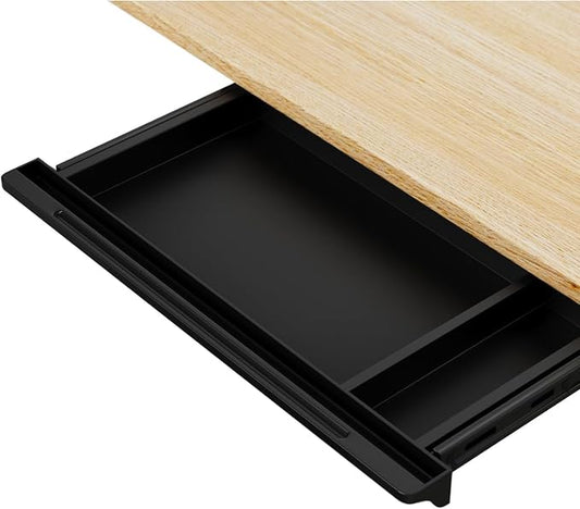 Under Desk Mounted Sliding Drawer to pull out, Attachable Desk Pencil Drawer Ball-Bearing Slides (Black) by Unknown