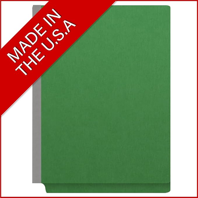 25 Pt. Pressboard Classification Folders, Full Cut End Tab, Letter Size, 2 Dividers, Moss Green (Box of 10) - Image 5