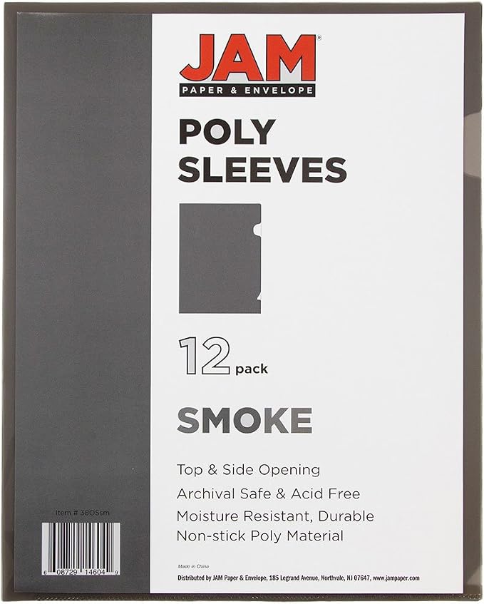 JAM PAPER Plastic Sleeves - Letter Size - 9 x 11 1/2 - Smoke Gray Project Pockets - 120 Bulk Page Protectors/Pack - Image 3