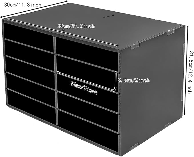 2 Pack 10-Slot Desktop Paper Storage Cabinets File Organizer | Heavy Duty PVC Frame, Adjustable Dividers, Open Access Design, Easy Assembly, Wide Usage Scenarios - Image 5