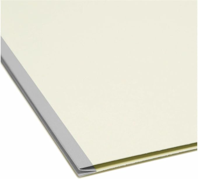 Smead 100% Recycled Pressboard Fastener File Folder, 2 Fasteners, 1/3-Cut Tab, 1" Expansion, Letter Size, Gray/Green, 25 per Box (15003) - Image 6