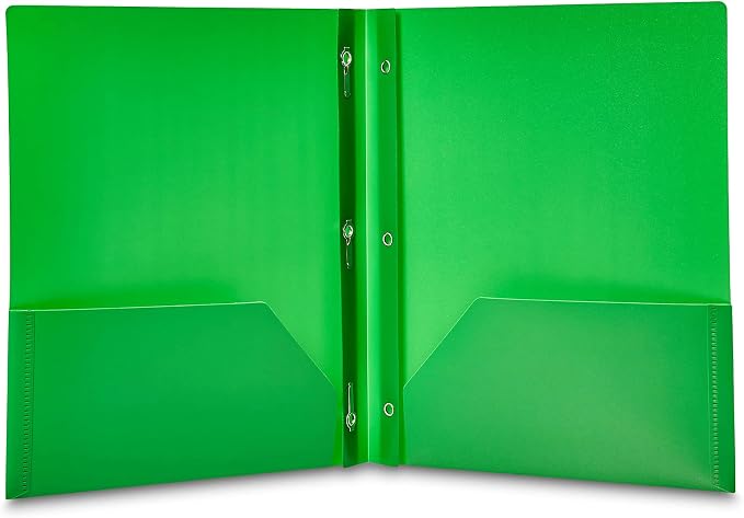 Amazon Basics Heavy Duty Plastic 2 Pocket Folder for Documents, Letter Size Paper, Assorted Colors, Pack of 144 - Image 3