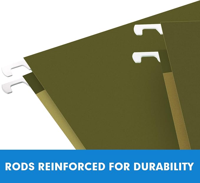 Hanging File Folders, RAZCC 60 Pack Reinforced Hanging Folders Letter Size, Designed for Bulky Files, Filing Cabinet, Adjustable Tabs, Green - Image 3