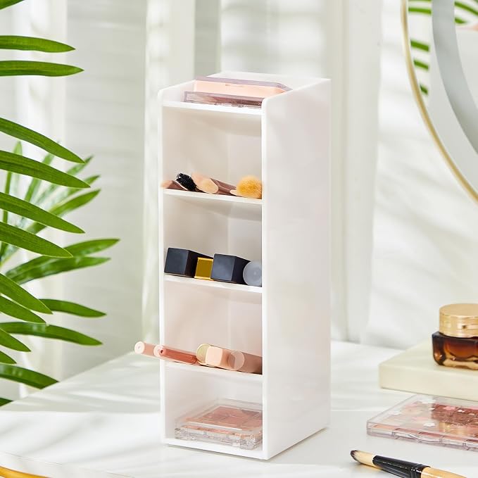 MotiMind Acrylic Pen Organizer Storage for 50 Markers Vertical Marker Organizer Acrylic Pen Display Holder for Office Desk Desktop Stationery Pencil Storage, White, 3.4 x 4 x 10.2 Inch - Image 6
