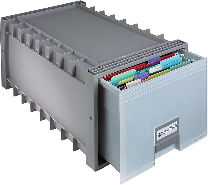 Storex Drawer Stackable Storage, Gray (61101U01C) by Storex