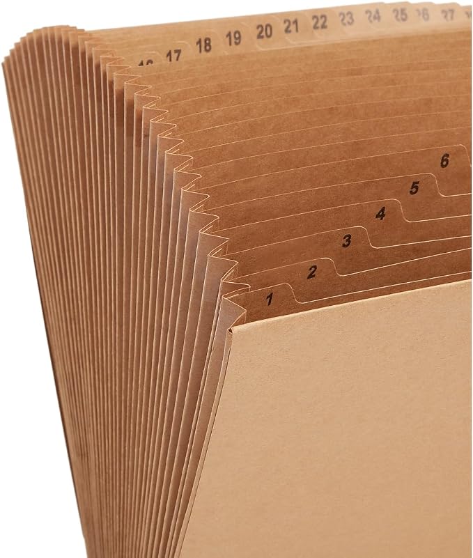 Smead Expanding File with Flap and Cord Closure, 31 Pockets, Daily (1-31), Letter Size, Kraft (70168) (Pack of 1) - Image 5