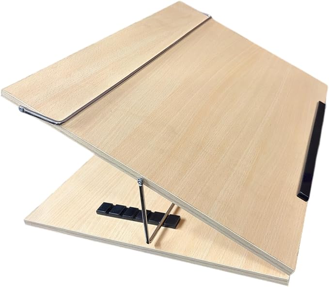Writing Table top Small Size 12 * 16 inch 10 mm Thick Adjustable Wooden Drawing Board, Light Beech Color - Image 5