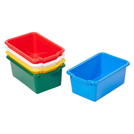 ECR4Kids Scoop Front Storage Bin, Multipurpose Organization, Assorted, 5-Piece by ECR4Kids