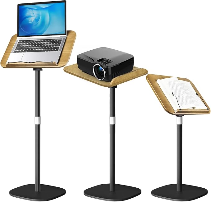 Book Stand for Reading, 4-in-1 Music Stand for Sheet Mmusic, Book Holders for Reading Hands Free, Projector Stand with 180° Rotation Height Adjustable Book Holder Stand for Cookbooks, Laptop by MAKUANG