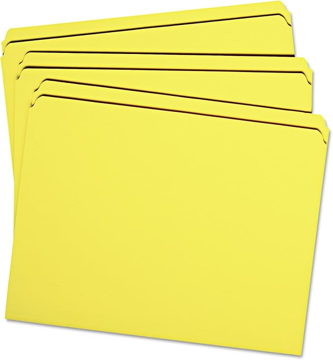 Smead File Folder, Reinforced Straight-Cut Tab, Letter Size, Yellow, 100 per Box (12910) - Image 4