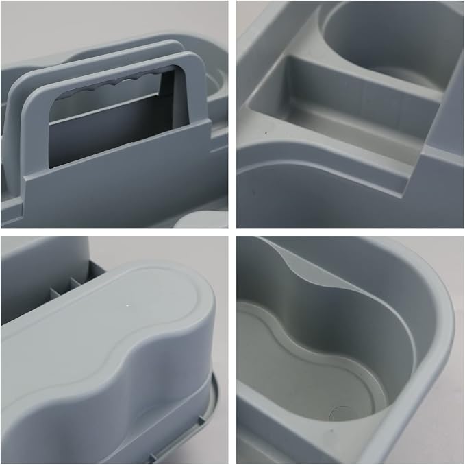 Teyyvn 4 Pack Carry Caddy, Plastic Cleaning Caddy with Handle, Gray - Image 3