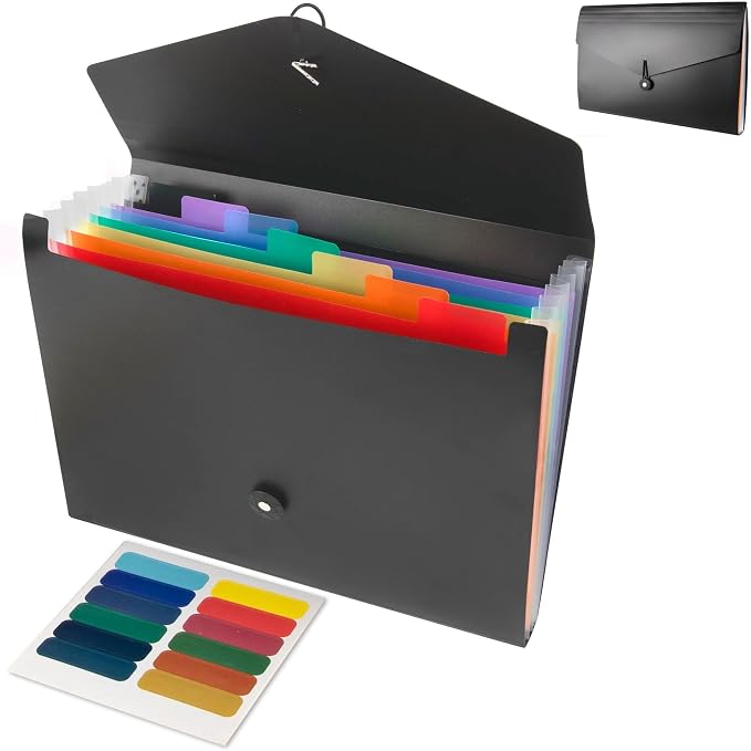 50 Pack Bulk Expanding File Folder, 8 Pocket Accordion File Holder Organizer, A4 Letter Size Paper Document & Receipt Organizer | 50 Accordion Filing Folders for Classroom, Office Supplies - Image 2