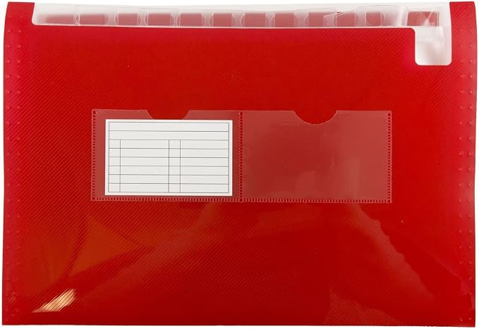 JAM Paper Accordion Folders - 13 Pocket Plastic Expanding File - Legal Size - 10 x 15 - Red - Sold Individually - Image 5