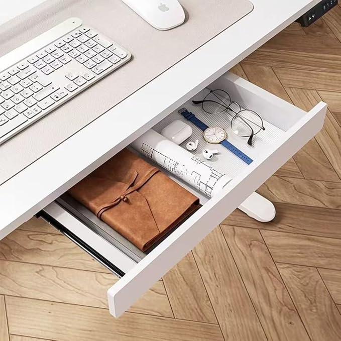 Under Desk Mounted Sliding Drawer to pull out, Attachable Desk Pencil Drawer Ball-Bearing Slides (White) by Unknown