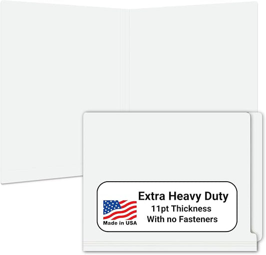 White File Folders, USA Made, Doctor Stuff, No Fasteners, Durable 11pt, Reinforced End Tab File Folders, Colored Office & Medical Charts and Patient Chart, Box of 100 by DoctorStuff