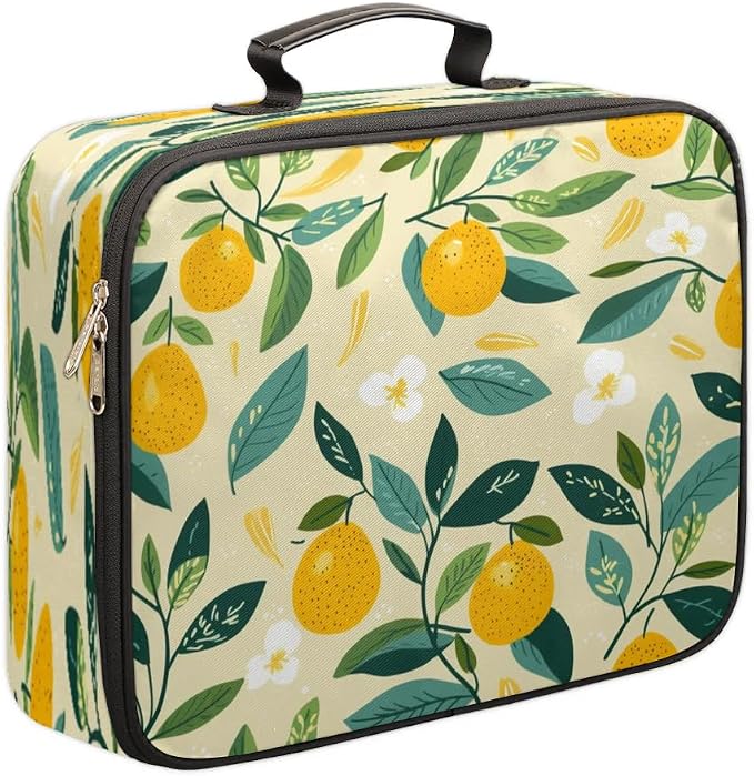 File Organizer Watercolor Lemon Document Organizer with Handle Portable File Organizer Bag Home Travel Storage Bags for Files Laptop Certificates by Gublec