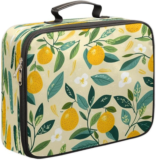 File Organizer Watercolor Lemon Document Organizer with Handle Portable File Organizer Bag Home Travel Storage Bags for Files Laptop Certificates by Gublec