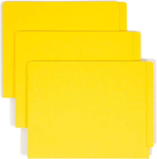 Smead End Tab Fastener File Folder, Shelf-Master® Reinforced Straight-Cut Tab, 2 Fasteners, Letter Size, Yellow, 50 per Box (25940) by SMEAD