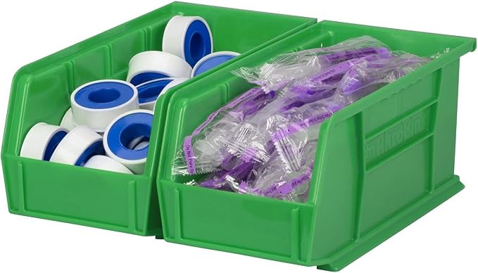 Akro-Mils 30230 AkroBins Plastic Storage Bins, 11"x5"x5", Green, 12-Pack | Space-Saving Stackable Bins for Garage, Pantry, Craft Organization - Image 10
