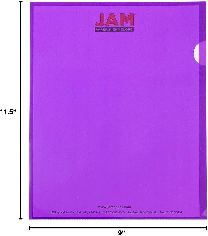 JAM PAPER Plastic Sleeves - Letter Size - 9 x 11 1/2 - Assorted Color Project Pockets - 12 Page Protectors/Pack - Image 10