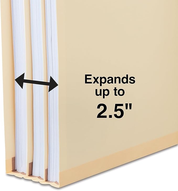 Staples® Classification Folder, 2-Dividers, 2 1/2" Expansion, Letter Size, Manila, 10/Box (ST384872/384872) - Image 5