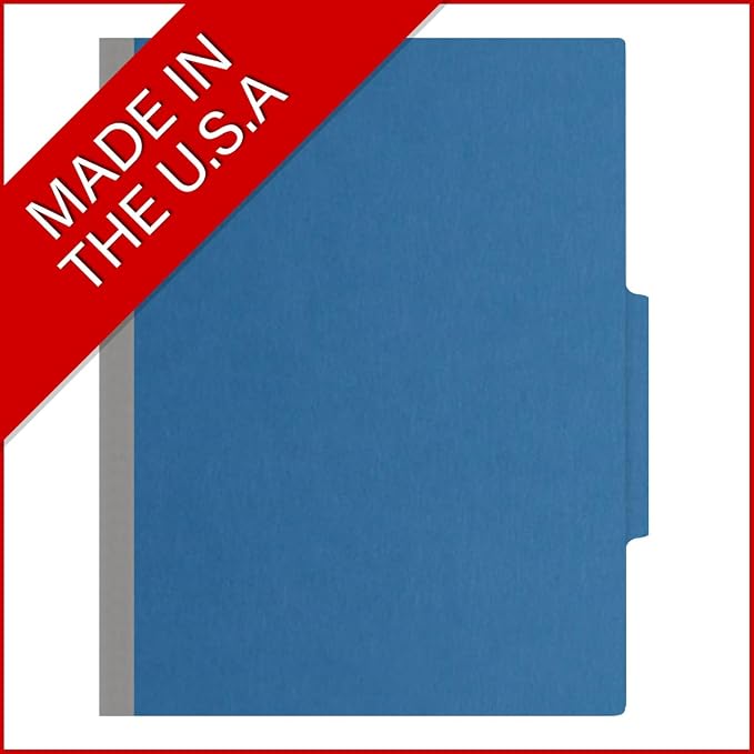 25 Pt. Pressboard Classification Folders, 2/5 Cut ROC Top Tab, Letter Size, 3 Dividers, Royal Blue (Box of 10) - Image 5