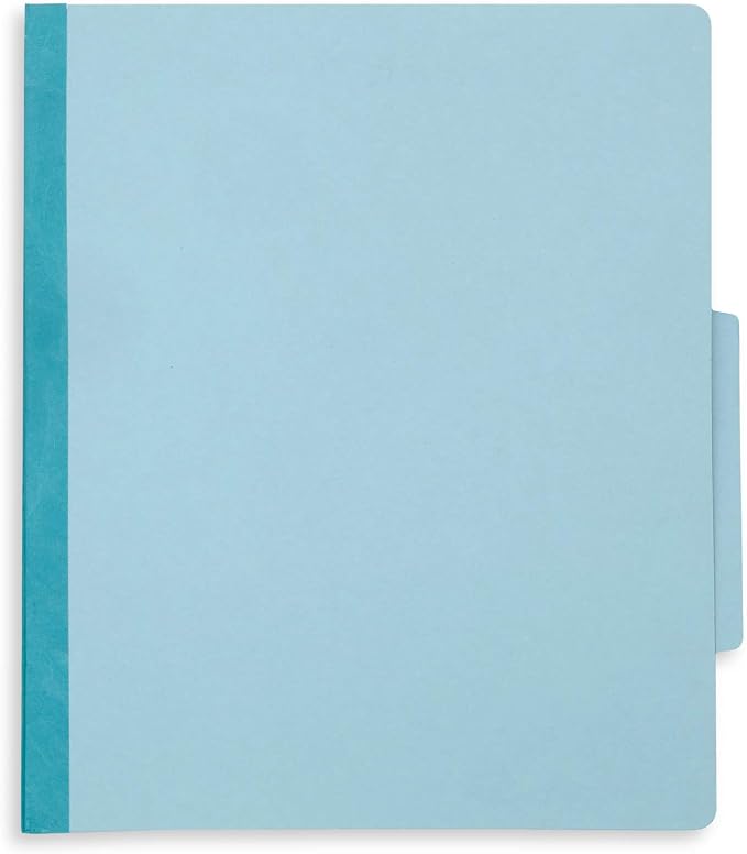 Blue Summit Supplies 10 Classification Folders, 1 Divider, Light Blue | Heavy-duty, letter size, 2 in expansion, 2 prong fasteners, 1 divider, for medical and legal files - Image 4