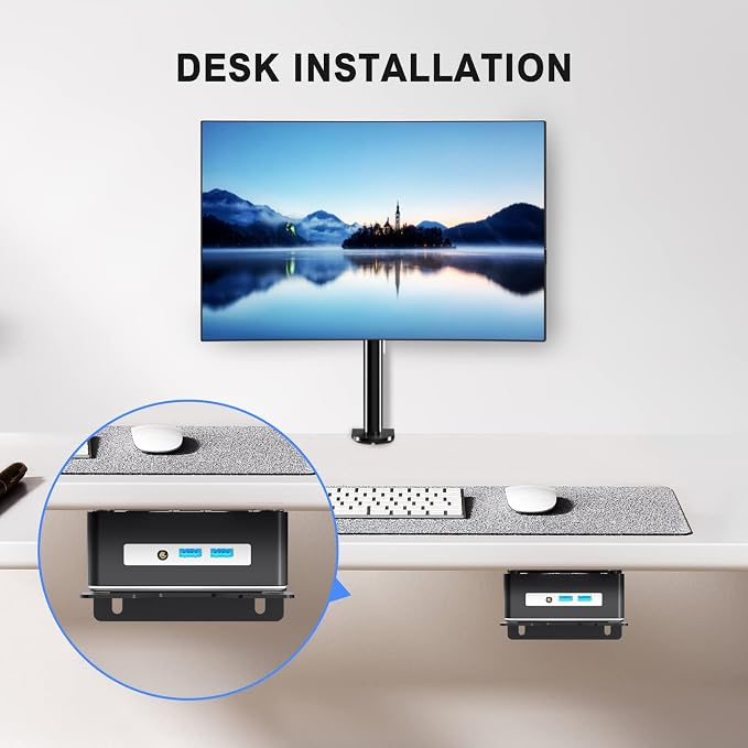 Pholiten Adjustable Thin Client Mini PC Mount Bracket,CPU VESA Under Desk and Monitor Arm Computer Holder | CPU VESA Under Desk and Monitor Arm, Computer Holder - Image 4