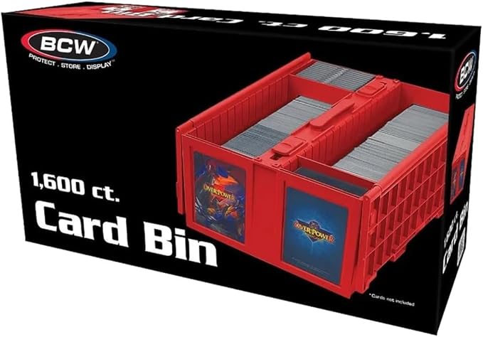 BCW Collectible Card Bin – (2-Pack, Red) | Holds up to 1600 Cards | Plastic Storage Box for Pokémon, MTG & Sports Cards by BCW