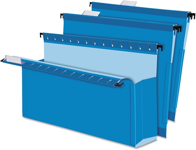 Pendaflex 59303 Hanging Box File Folders, 3-Inch Exp, Legal, 25/BX, Blue by Pendaflex