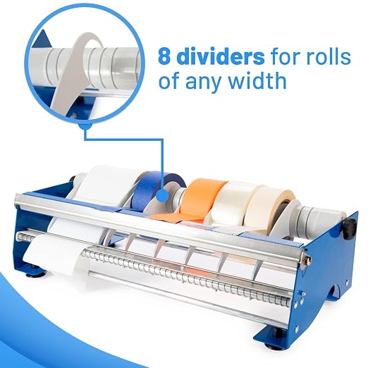 IDL Packaging 18" Manual Label and Tape Dispenser, 2" and Up Core Size, Adjustable Roll Width - Tabletop & Wall-Mounted Multi Roll Holder - Industrial Grade Steel Construction - Image 3