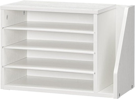 HOOBRO Mail Sorter, Literature Organizer with Adjustable Shelves, Paper Organizer for Office, Home, Wood Countertop File Holders, Mails, Magazines, White WT41WF01 by HOOBRO